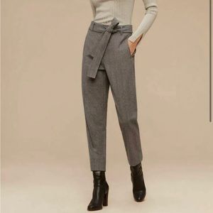 Aritzia Wilfred jallade pants tie front grey wool pants size 00